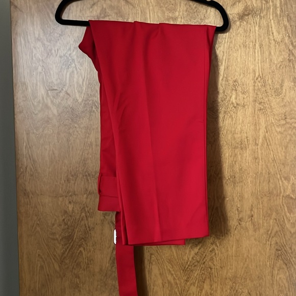 H&M Red Belted Pleated Trouser size 16 - Picture 6 of 11